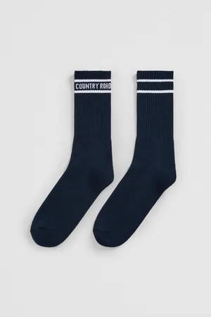 COUNTRY ROAD Australian Blend Sport Crew Socks Navy | Cotton/Polyester/Nylon