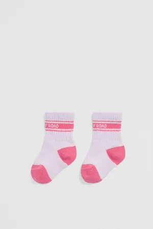 COUNTRY ROAD CR Sport Crew Socks Lilac in Size 1-2 | Cotton/Nylon/Elastane