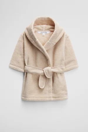 COUNTRY ROAD Mara Verified Australian Kids Hooded Robe Natural in Size Large | 100% Cotton