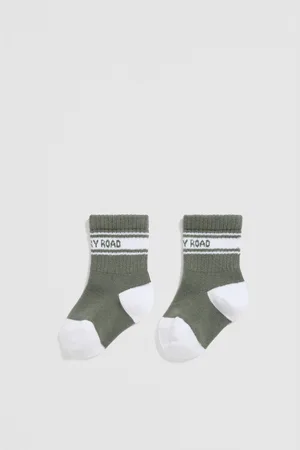 COUNTRY ROAD CR Sport Crew Socks Sage in Size 1-2 | Cotton/Nylon/Elastane