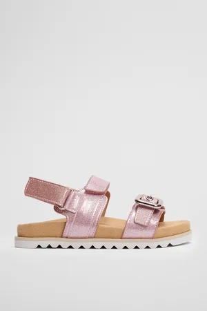 COUNTRY ROAD Girls Lola Glitter Sandal Pink Glitter in Size 30 | 100% Polyurethane