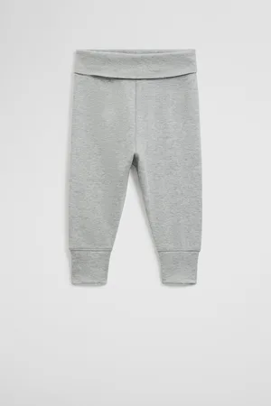 COUNTRY ROAD Boys Organically Grown Fold-Over Soft Pants Light Marle in Size 18-24 Months | Cotton/Elastane