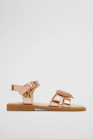 COUNTRY ROAD Girls Ella Sandal Rose Gold in Size 24 | 100% Polyurethane