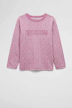 COUNTRY ROAD Girls Australian Long Sleeve Heritage T-Shirt Berry Ditsy in Size 7 | 100% Cotton