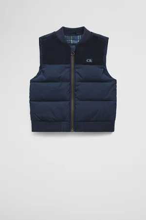 COUNTRY ROAD Boys Cord Spliced Vest Navy in Size 6-12 Months | Cotton/Nylon