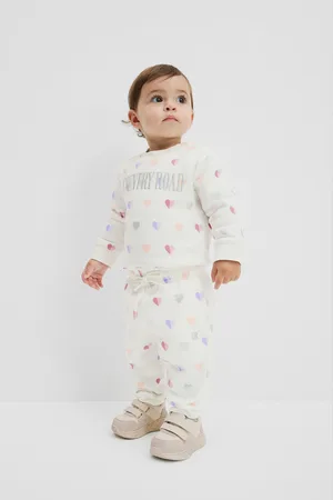 COUNTRY ROAD Girls Australian Printed Sweat Pants Marsh Heart in Size 6-12 Months | 100% Cotton