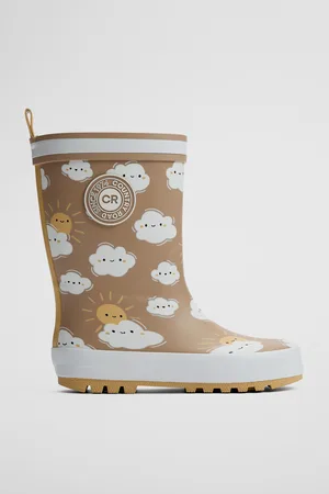 COUNTRY ROAD Boys Classic Gumboot Shoes Almond in Size 24 | 100% Rubber