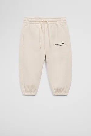 COUNTRY ROAD Girls Australian Modern Track Pants Oyster in Size 6-12 Months | 100% Cotton