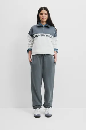 COUNTRY ROAD Teen Australian Logo Embroidered Sweat Pants Slate in Size 8 | 100% Australian Cotton