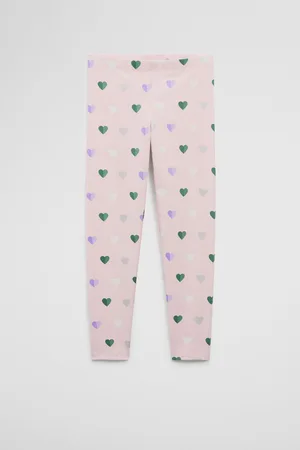 COUNTRY ROAD Girls Organically Grown Blend Heart Legging Mineral Pink in Size 10 | Cotton/Elastane