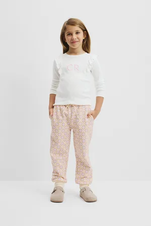 COUNTRY ROAD Girls Australian Printed Sweat Pants Geometric Print in Size 10 | 100% Cotton