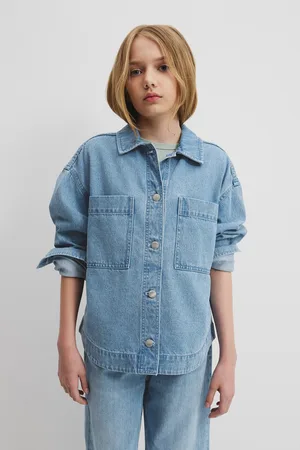 COUNTRY ROAD Teen Denim Jacket Light Indigo in Size 8 | Cotton/Lyocell