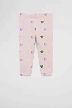 COUNTRY ROAD Organically Grown Blend Heart Legging Pink Heart in Size 0-3 Months | Cotton/Elastane