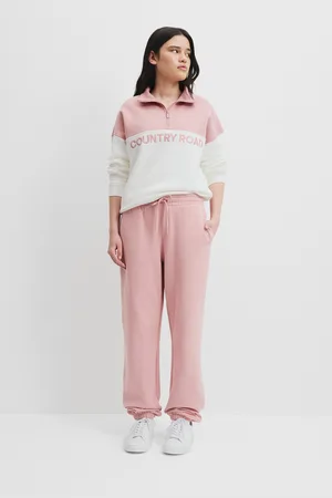 COUNTRY ROAD Teen Australian Logo Embroidered Sweat Pants Dusty in Size 8 | 100% Australian Cotton