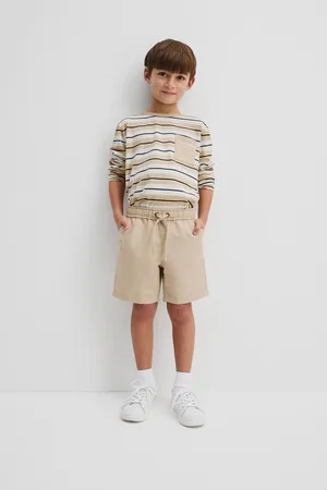 COUNTRY ROAD Boys Cotton Short Wheat in Size 2 | Cotton/Linen
