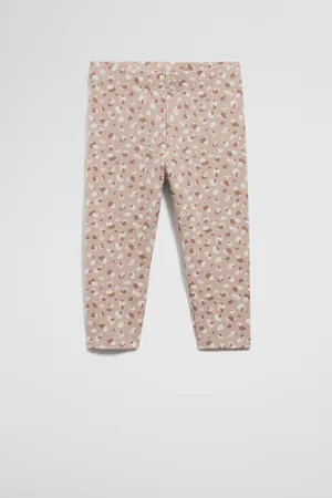 COUNTRY ROAD Girls Organically Grown Blend Leopard Legging Stone in Size 6-12 Months | Cotton/Elastane