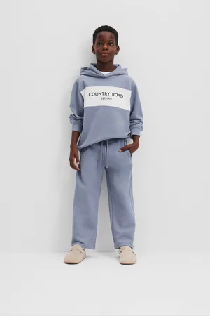 COUNTRY ROAD Girls Towards Circularity Track Pants Steel in Size 7 | 100% Cotton