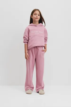 COUNTRY ROAD Girls Towards Circularity Track Pants Dusty Rose in Size 10 | 100% Cotton