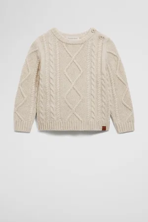 COUNTRY ROAD Cable Crew Knit Top Oat Marle in Size 0-3 Months | Alpaca/Cashmere/Cotton
