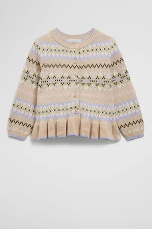 COUNTRY ROAD Organically Grown Fair Isle Knit Cardigan Top in Size 0-3 Months | 100% Cotton
