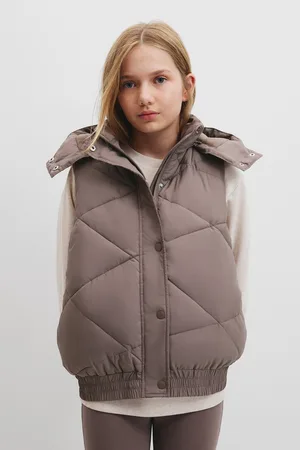 COUNTRY ROAD Teen Recycled Puffer Vest Chocolate in Size 8 | 100% Polyester