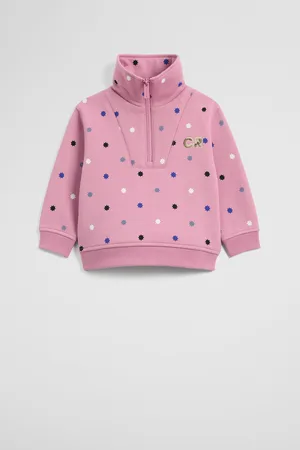 COUNTRY ROAD Girls Australian Star Half Zip Sweat Berry in Size 6-12 Months | 100% Cotton