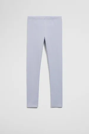 COUNTRY ROAD Girls Organically Grown Blend Solid Rib Legging Bluebell in Size 10 | Cotton/Elastane