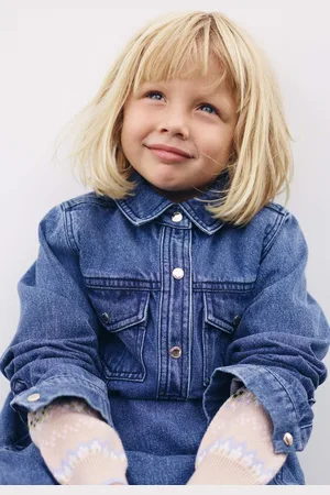 COUNTRY ROAD Girls Denim Shirt Dress Indigo in Size 10 | Cotton/Lyocell