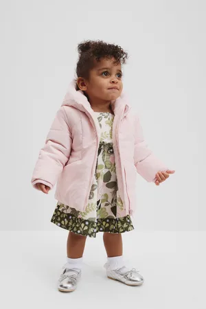 COUNTRY ROAD Girls Hooded Puffer Jacket Mineral Pink in Size 12-18 Months | 100% Nylon