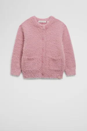 COUNTRY ROAD Girls Fluffy Knit Cardigan Top Berry in Size 6-12 Months | Eco-Vero Viscose/Recycled Nylon/Wool