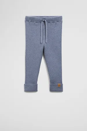 COUNTRY ROAD Organically Grown Blend Knit Legging Slate Blue Marle in Size 0-3 Months | Cotton/Wool
