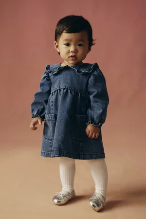 COUNTRY ROAD Denim Shirt Dress Indigo in Size 0-3 Months | Cotton/Lyocell