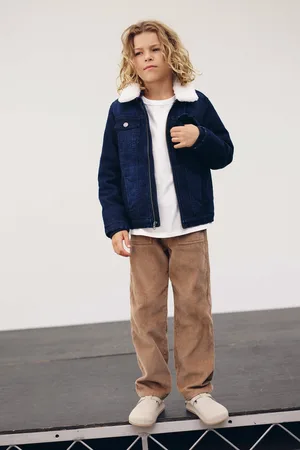 COUNTRY ROAD Boys Padded Denim Jacket Mid Blue Wash in Size 10-11 | 100% Cotton