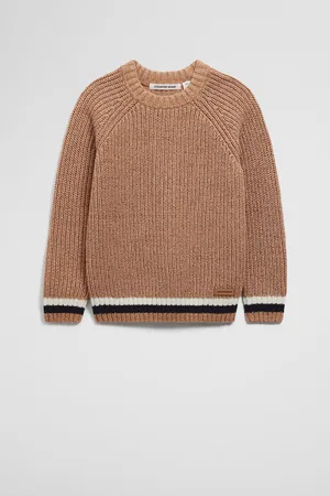 COUNTRY ROAD Boys Raglan Knit Top Terracotta Marle in Size 10 | Cotton/Polyester