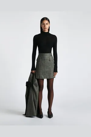 Cue Herringbone Pinstripe Mini Skirt