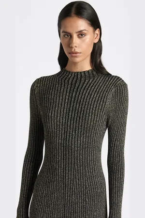 Cue Lurex Ribbed Knit Dress