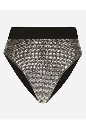 Dolce & Gabbana Underwear - High-waisted briefs with sequins and fusible rhinestones