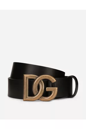Dolce & Gabbana Belts - Lux leather belt with crossover DG logo buckle