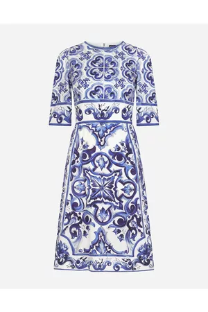 Dolce & Gabbana Dresses - Majolica-print charmeuse midi dress