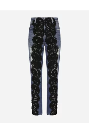 Dolce & Gabbana Women best seller selection - Denim and lace boyfriend jeans