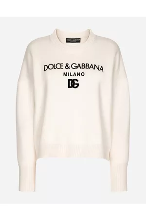 Dolce & Gabbana Sweaters and Cardigans - Cashmere sweater with flocked DG logo