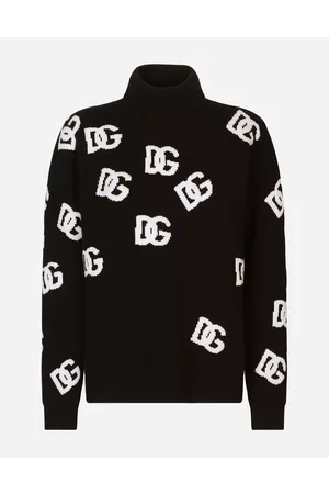 Dolce & Gabbana Sweaters and Cardigans - Virgin wool turtleneck with inlaid DG logo