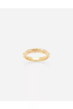 Dolce & Gabbana Rings - Love yellow rossary band with studs and brushed cross