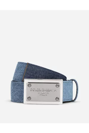 Dolce & Gabbana Belts - Patchwork denim belt with logo tag
