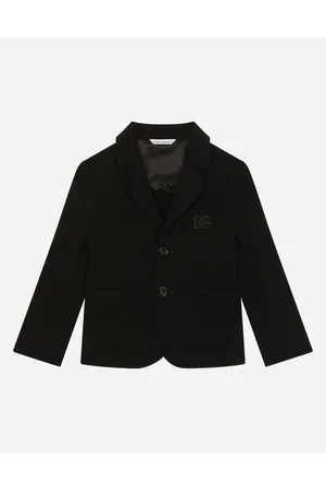 Dolce & Gabbana Suits - Single-breasted stretch jersey jacket with DG logo