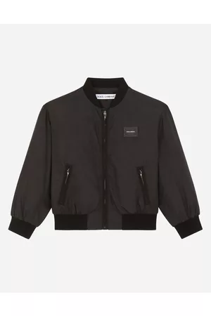 Dolce & Gabbana Coats and Jackets - Nylon bomber jacket with logo plate
