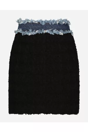 Dolce & Gabbana Skirts - Tweed and denim miniskirt