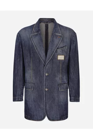 Dolce & Gabbana Coats and Jackets - Deconstructed denim jacket with logo tag