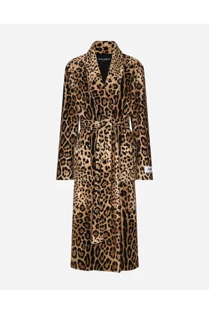 Dolce & Gabbana Coats and Jackets - Leopard-print terrycloth coat with belt and the Re-Edition label