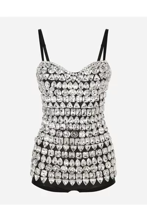 Dolce & Gabbana Shirts and Tops - Marquisette bodysuit with rhinestone embellishment